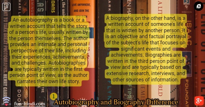 Autobiography and Biography Difference