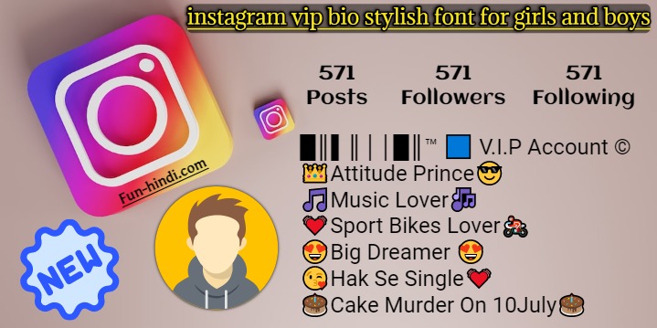 instagram vip bio stylish font for girls and boys