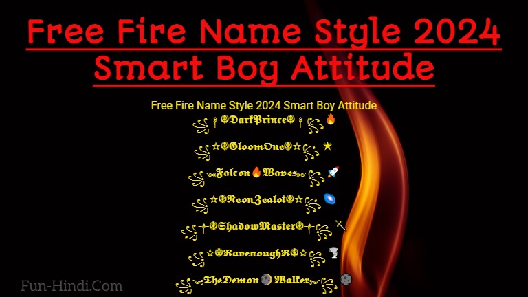 Free Fire Name Style 2024 Smart Boy Attitude