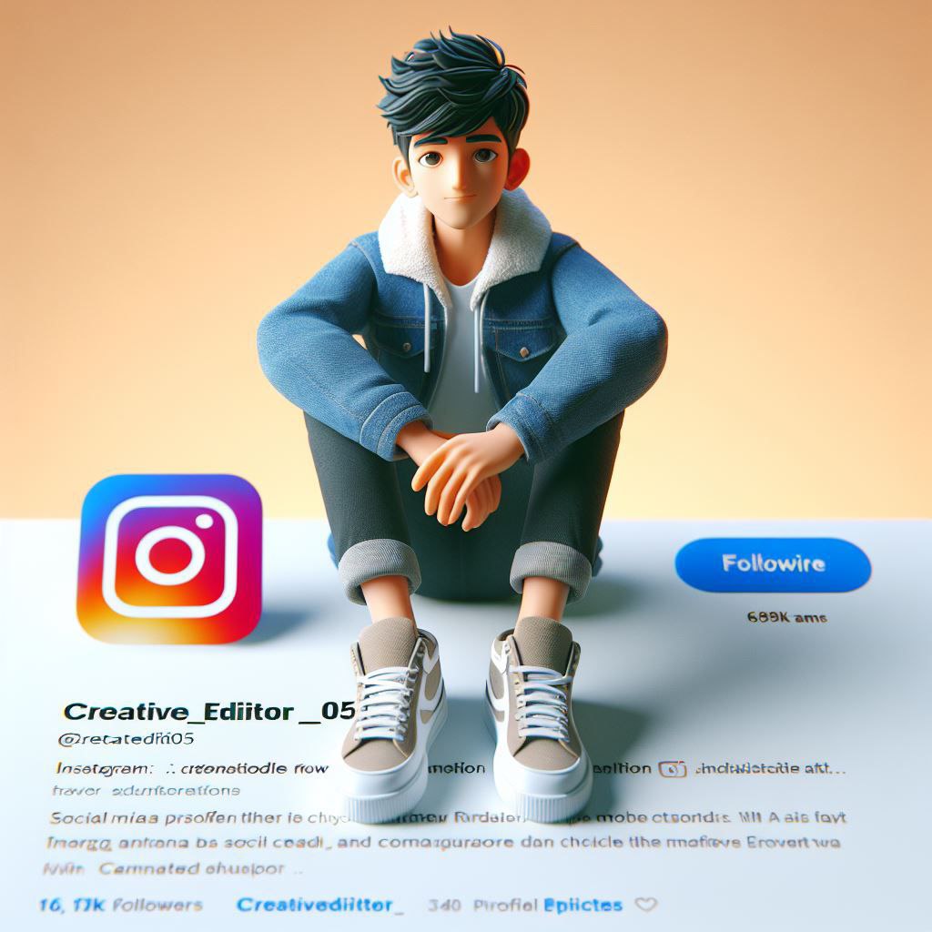 Create 3D Ai Social media profile name photo prompt