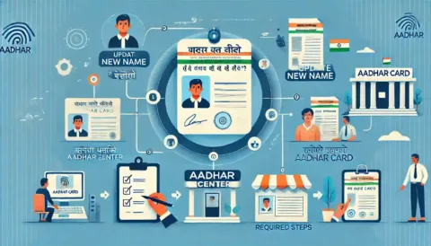 आधार कार्ड में पूरा नाम कैसे बदलें? (राजपत्र अधिसूचना द्वारा) 2025